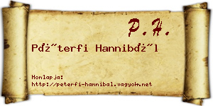 Péterfi Hannibál névjegykártya